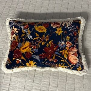 Threshold for Target Throw Pillow             Flowers Navy Blue / Peach / Rust